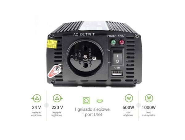 Inverter Green Cell 24V - 230V, 500/1000 W - Image 2